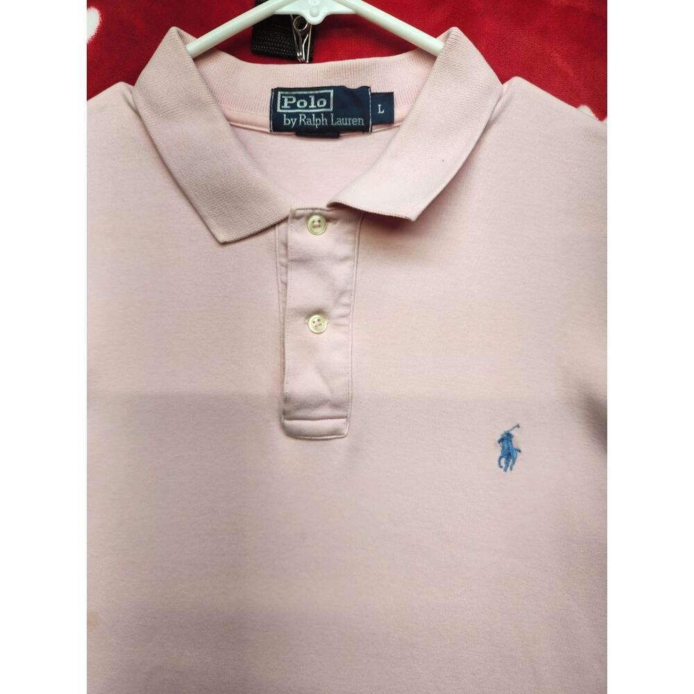 Polo Ralph Lauren Shirt Mens Large Pink Short Sleeve Cotton Pony Logo Classic